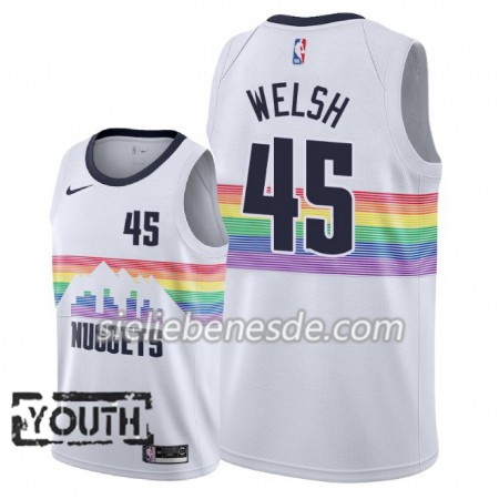 Kinder NBA Denver Nuggets Trikot Thomas Welsh 45 2018-19 Nike City Edition Weiß Swingman
